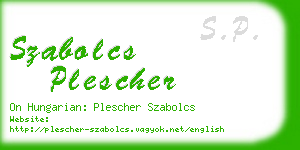 szabolcs plescher business card
